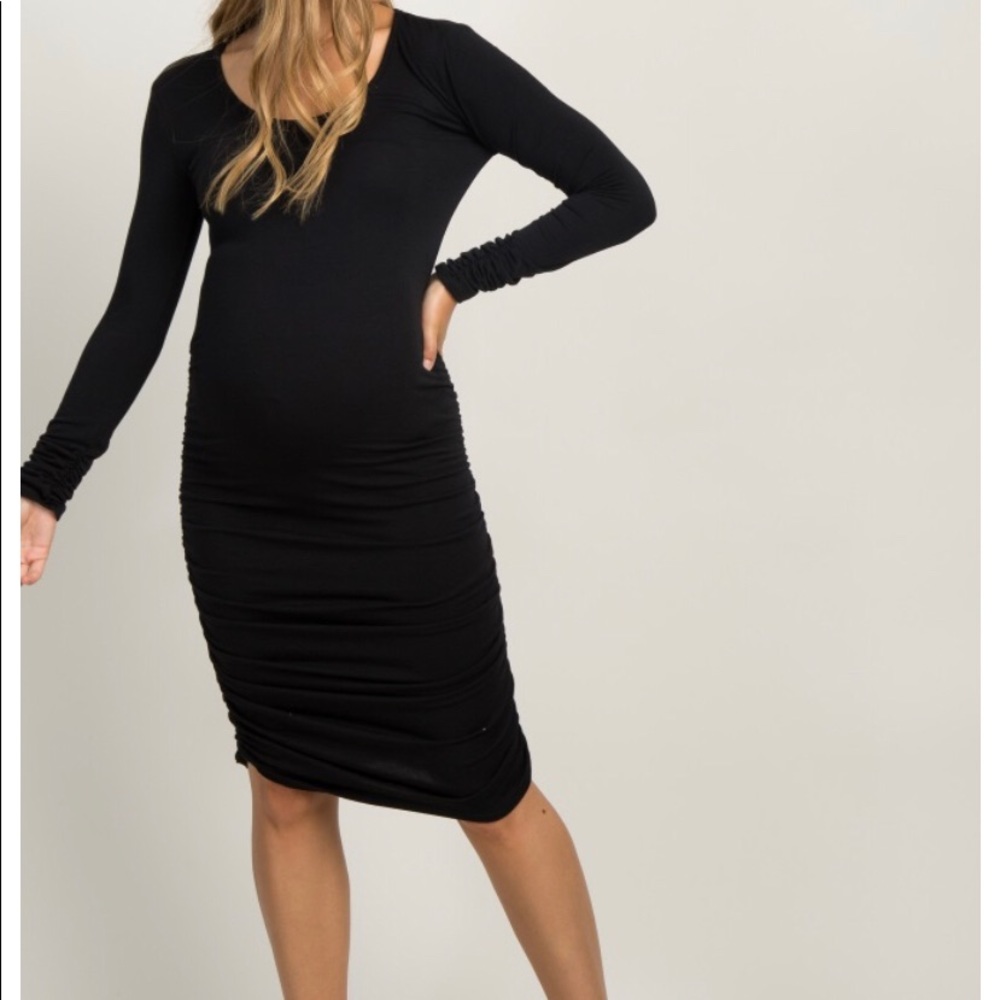 PinkBlush Maternity Ruched Fitted Dress